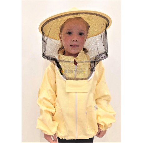 Bluza pszczelarska dziecięca z kapeluszem rozpinana